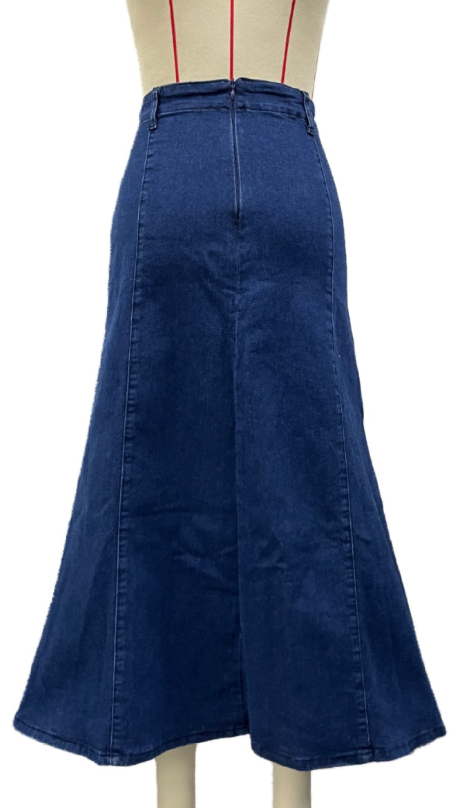 Denimnederdel høj talje