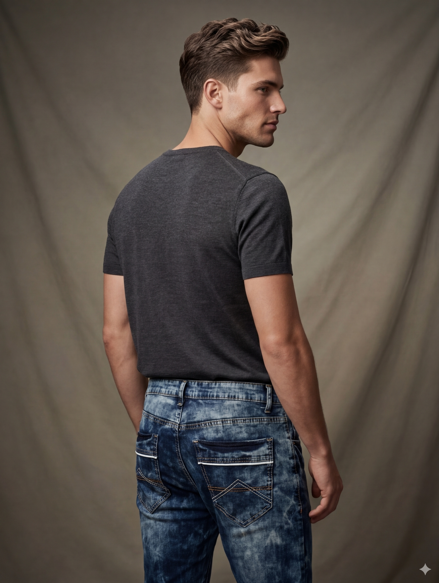 Stenvasket denim til mænd