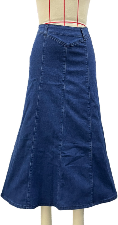 Denimnederdel høj talje