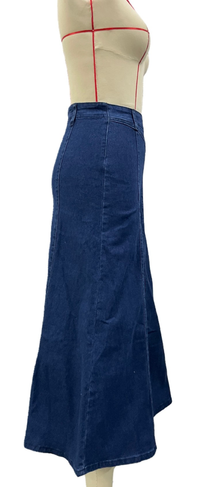 Denimnederdel høj talje