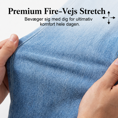 Højtaljede, udsvungne stretchjeans🌸