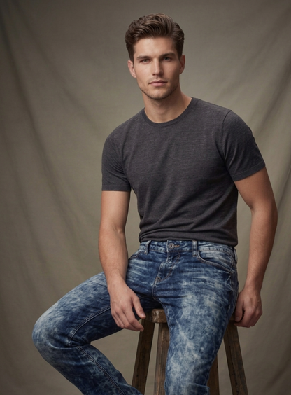 Stenvasket denim til mænd